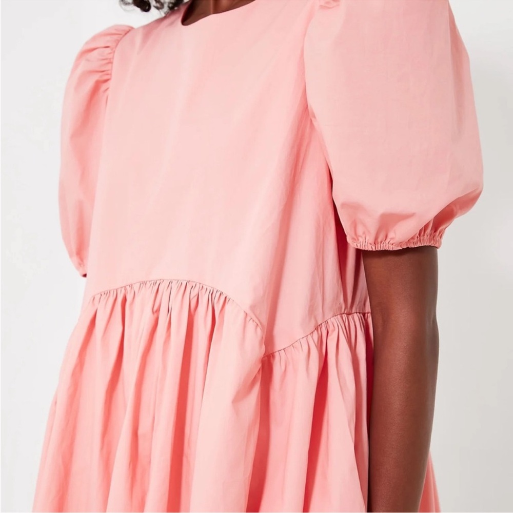 Tuckernuck Hyacinth House Women’s Coral Allie Puff Sleeve Babydoll Dress Medium - Picture 5 of 11